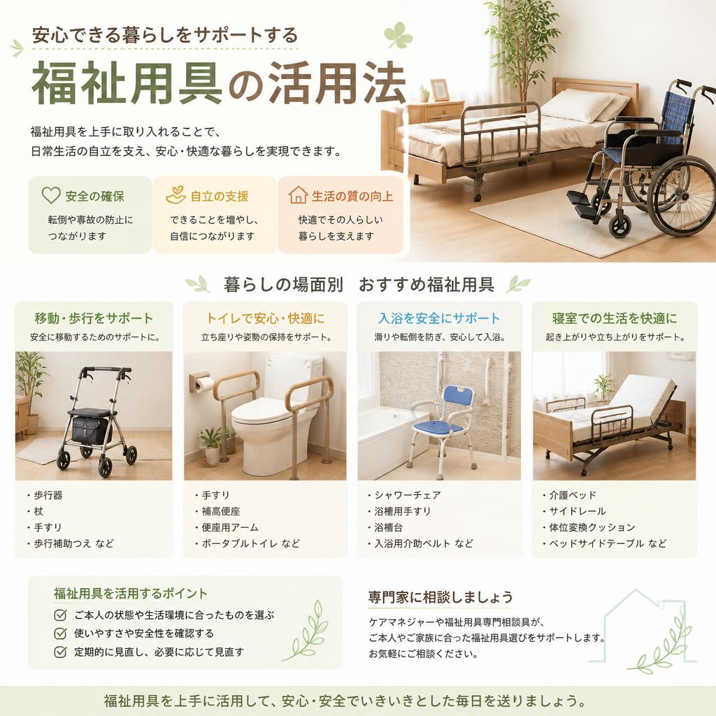 安心できる暮らしをサポートする福祉用具の活用法