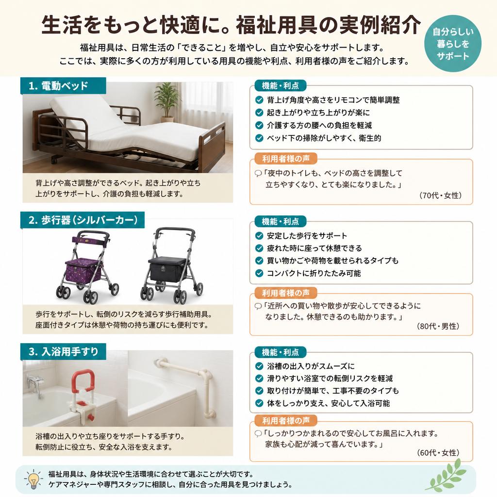 安心して使える福祉用具の実例